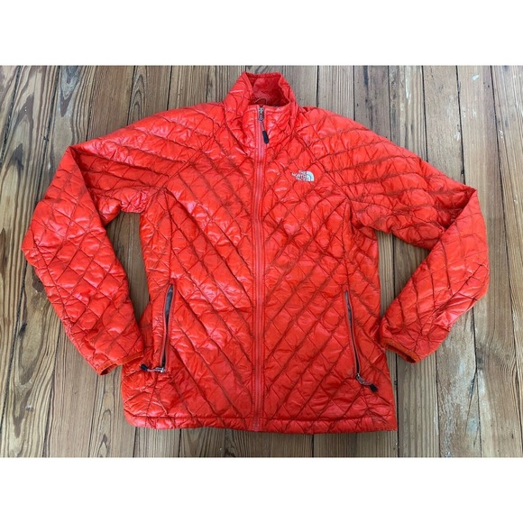 North Face Womens‎ Orange Thermoball Insulated UltraLite Puffer Jacket Size M - Picture 1 of 7